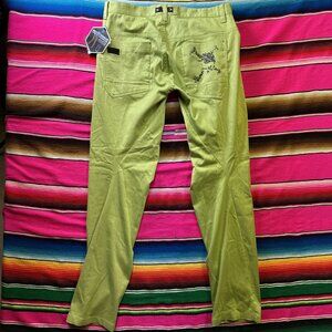 Oakley‎ Hydrolix Mens 34x34 Skull 3D Pants 11.0 Wild Lime Skull Tag NOS Y2K VTG